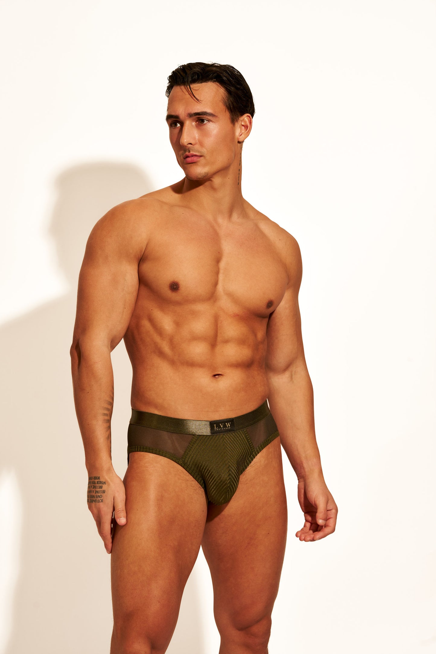 ALLURING MESH BRIEF - OLIVE