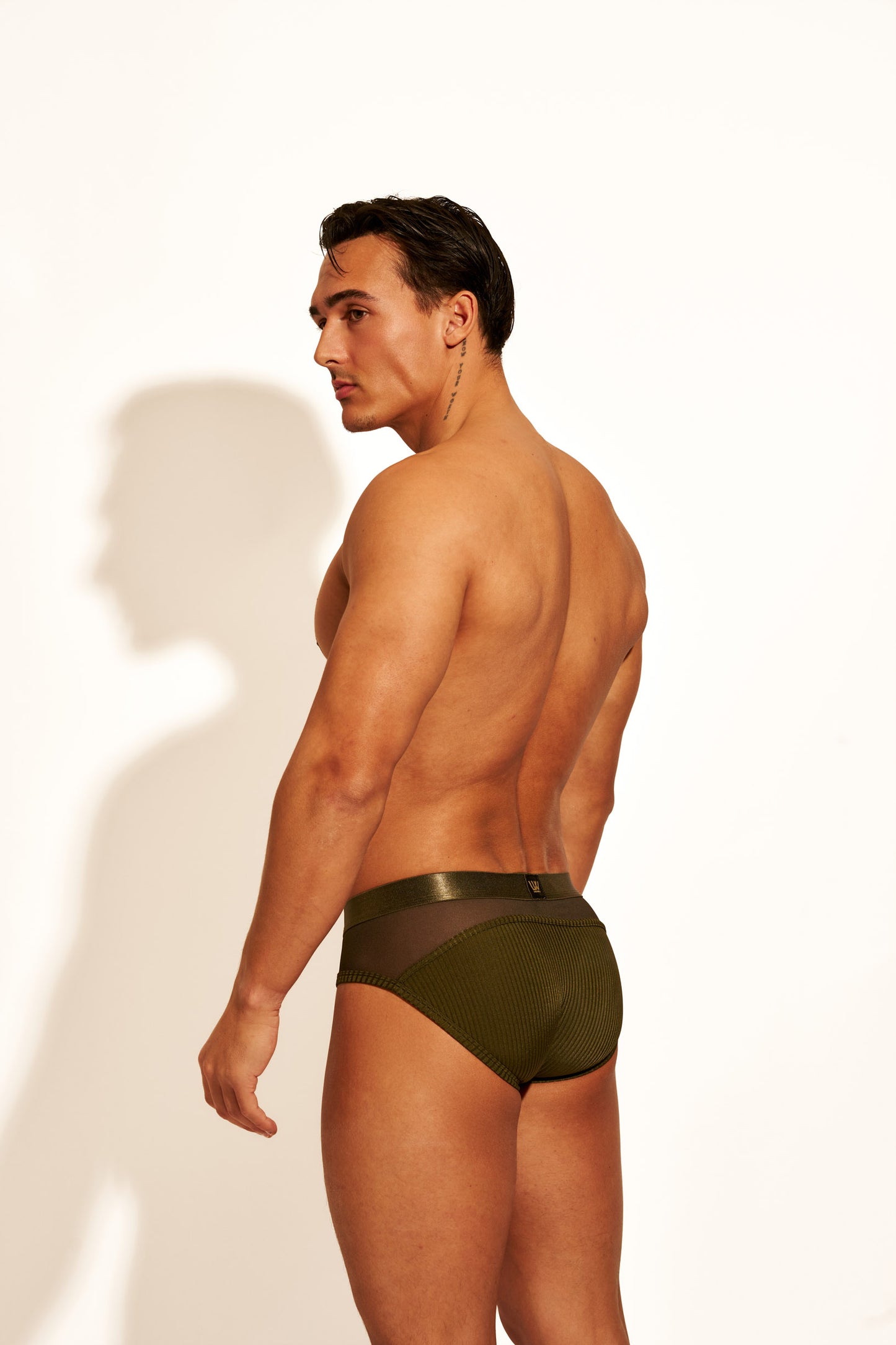 ALLURING MESH BRIEF - OLIVE