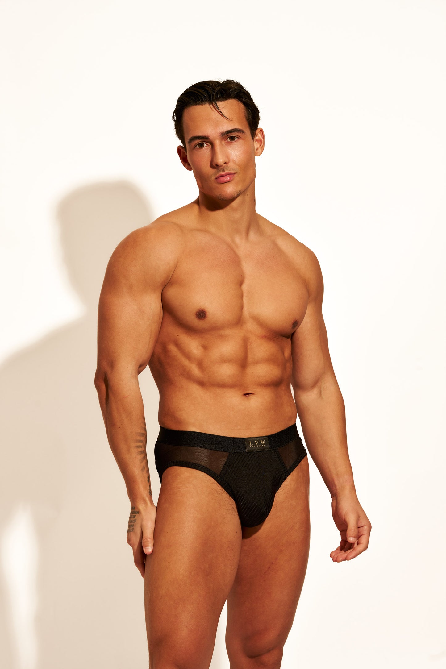 ALLURING MESH BRIEF - BLACK