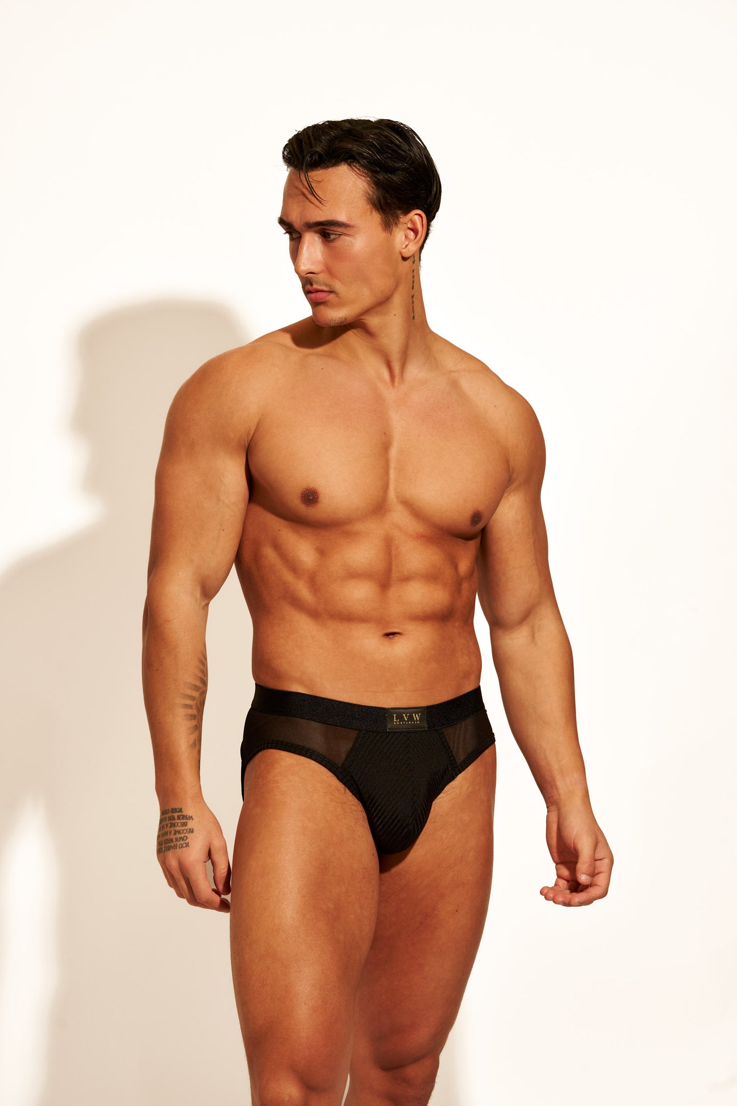 ALLURING MESH BRIEF - BLACK