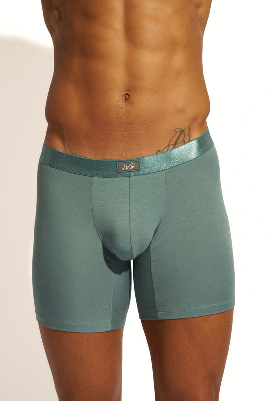 MINIMALISTIC SILK BOXER BRIEF LONG - GOBLIN BLUE