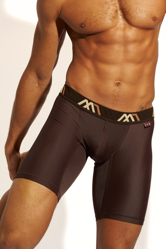 SIGNATURE HYBRID BIKER SHORT - ESPRESSO