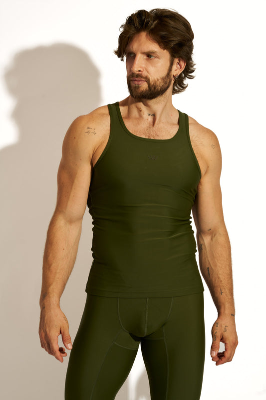 SIGNATURE TANK TOP SLIM FIT - ARMY GREEN