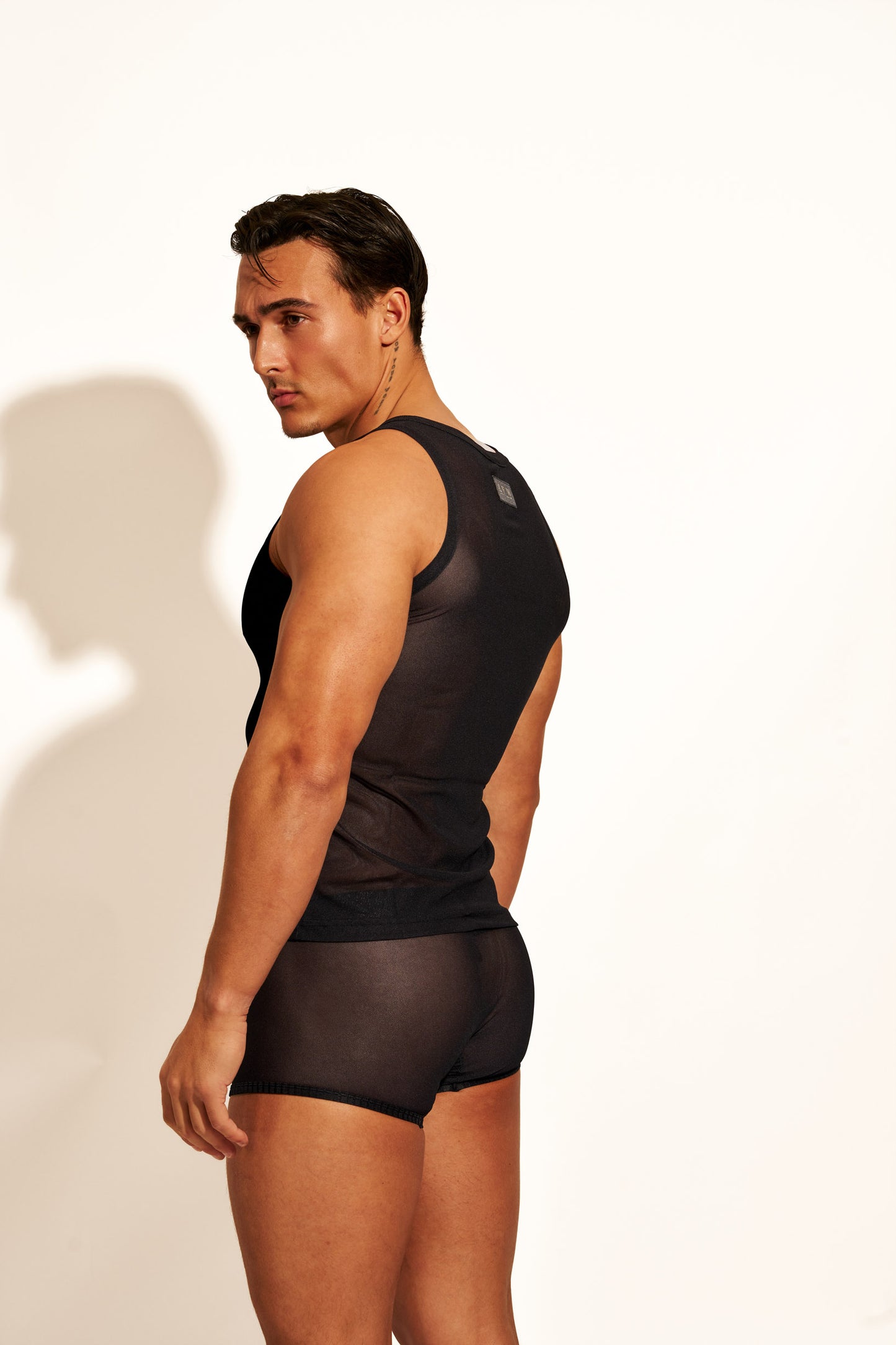 ALLURING MESH TANK TOP - BLACK