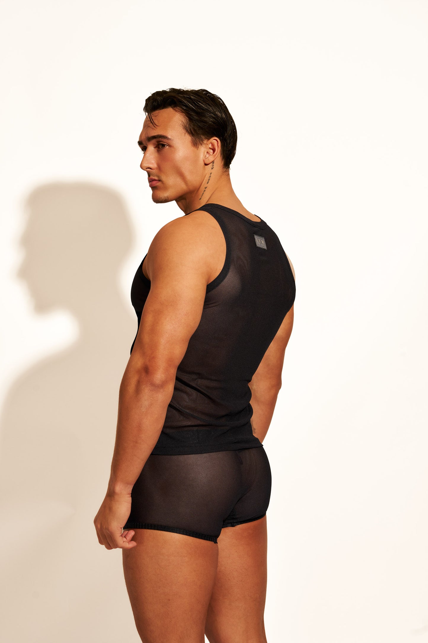 ALLURING MESH TANK TOP - BLACK