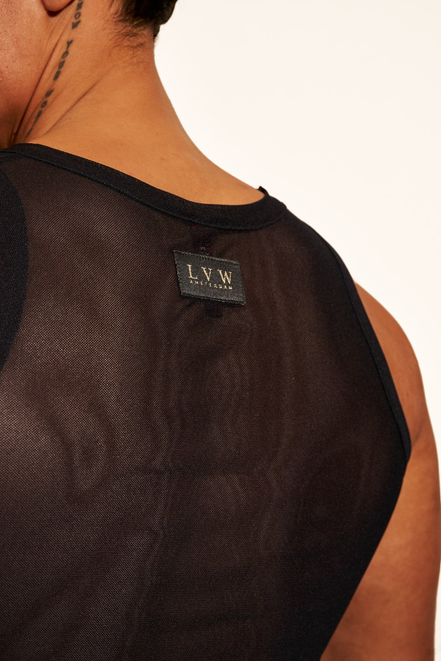 ALLURING MESH TANK TOP - BLACK